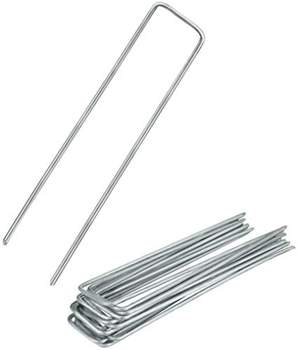 Balinco – Erdanker U-Profil 50er Set 150x25x2,7 mm aus verzinktem Stahl – Bodenanker für Unkrautvlies, Gartenvlies, Zaun, Netz & Camping – Robuste U-Heringe mit Spitzen Enden – Ideal für weiche Böden