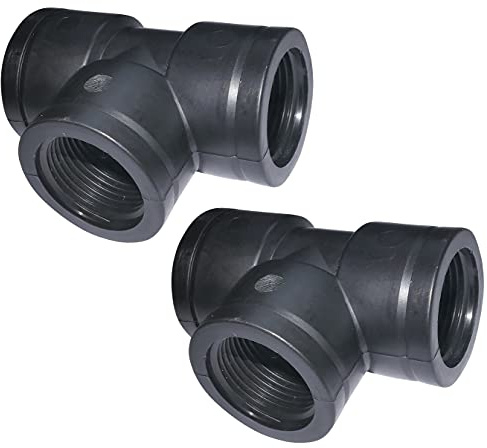 AERZETIX - Lot de 2 Raccords T à Compression 3/4'' à Visser Filetage Interne pour Tuyau d'Alimentation/Système d'Arrosage - Té de Dérivation Fileté - en Plastique - C51498