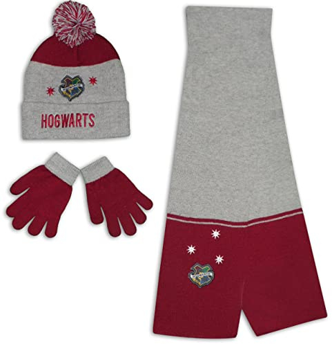 Harry Potter Kinder Wintermütze Schal und Handschuhe Set