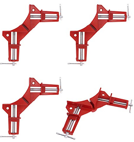 DBOO 4Pack Corner Clamps for Woodwork - 90 Degree Right Angle Clamps Adjustable Wood Vice Miter Clamp for Picture Photo Frame Glass Fish Tank DIY Hand Tools