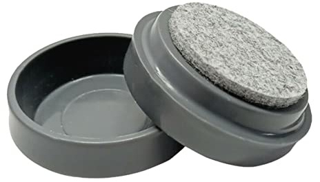 SUL Castor Caster Cup With Felt Pad Non Slip Floor Protector Glide For Chair Leg, Sofa Protect Wood Laminate Floor Tile Lino Floor From Scratch Dimension 50mm -8pk – Grey
