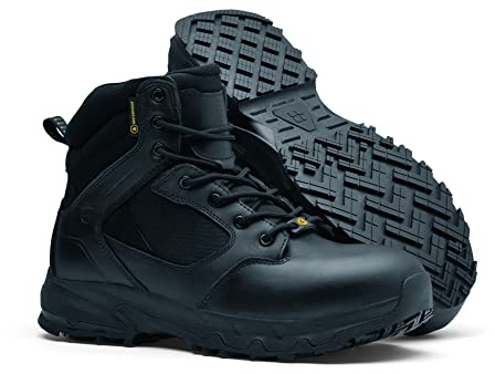 Shoes for Crews Defense Mid Scarpe da Lavoro (senza punta in acciaio) Certificato CE 02 HRO WR SRC Stivali Unisex con Suola Antiscivolo Scarpe Impermeabile Uomo Donna, Nero , 36 EU
