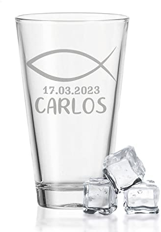 GRAVURZEILE Leonardo Wasserglas mit Gravur - zur Konfirmation - Personalisiert mit Namen & Datum - Geschenk zur Konfirmation für Mädchen & Jungen - Geschenkidee für Firmung, Jugendweihe & Kommunion