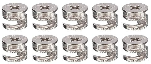 QUARKZMAN 15mm Mobili Camme Blocco x 20pz Mobili Camme Blocco Dado Connettori Raccordi per Cassetto Cassettone Mobili, [Argento Tono]