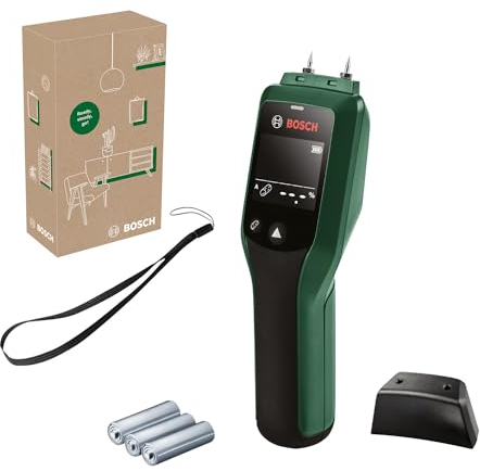 Bosch Holzfeuchtigkeitsmessgerät UniversalHumid (präzise Ergebnisse dank Holzgruppenauswahl und LED-Ampel zur einfachen Interpretation, im E-Commerce Karton)