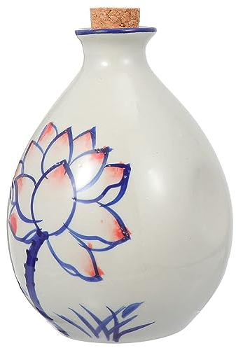JTBDWOSK Ceramic Empty Wine Bottle Chinese Wine Jug Retro Wine Bottle Sake Bottle Porcelain Wine Bottle Baijiu Bottle for Home Restaurent,White