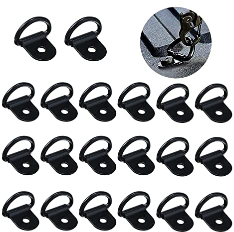 20 Pezzi D Anelli di Fissaggio Anelli Di Ancoraggio Ganci Ad Anello a D Robusto Anelli di Fissaggio Ganci, per Sicurezza dei Carichi in Auto Camion Barche e Rimorchi Anello di Fissaggio, 36x25mm