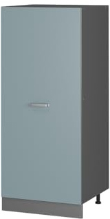 Vicco Vorratsschrank R-Line, Blau-Grau, 60 cm | Große Tür · 3 Einlegeböden · Höhenverstellbare Füße · 1 Schublade · ✓ Frei kombinierbar