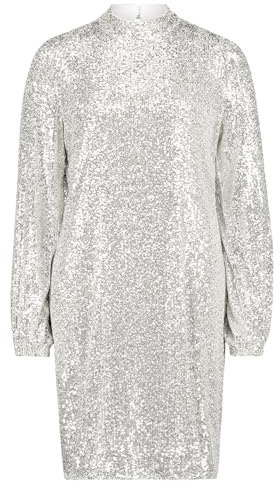 Cartoon Damen Pailletten-Kleid mit Stehkragen Light Silvergrey,44