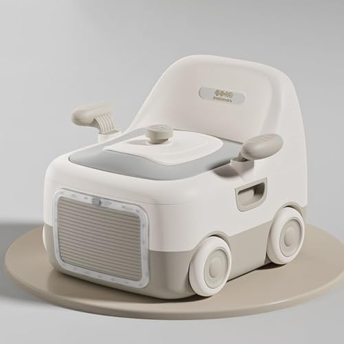 ASIAD Babytopf mit praktischem Stauraum, 3-in-1 Potty Trainer & Kindertoilette für einfaches Töpfchentraining – Perfekter Toilettensitz für Kinder,Beige,Mit Lichtband