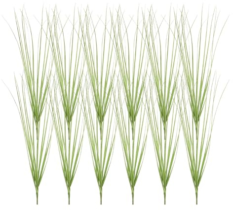 sourcing map 12 plantas de césped artificial, 18.5 pulgadas, arbustos artificiales de plástico para exteriores, arbustos artificiales para decoración frontal del hogar, jardín, color verde