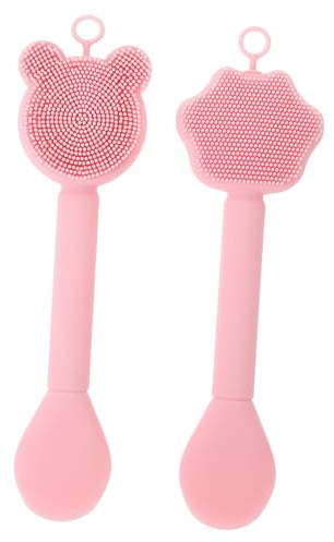Beatifufu 2pezzi Spazzola Per Maschera Silicone Cute Face Cleansing Brush Con Design Doppia Estremità Per Applicazione Di Maschere e Pulizia Profonda Del Viso Adorabile