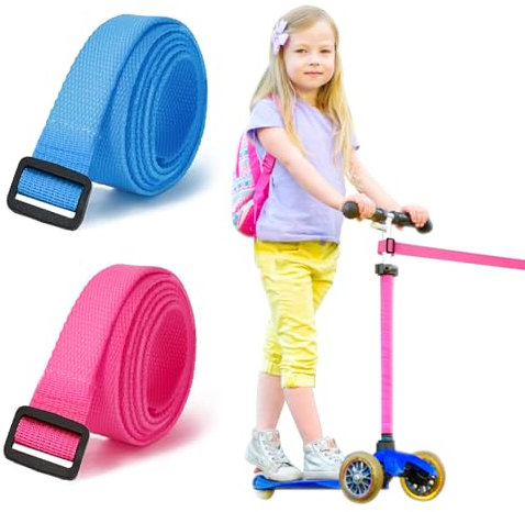 KATIMI 2PCS Mini Micro Scooter Tow Rope, Micro Scooter Accessories for Boys and Girls, 120 × 2.5 cm Bike Tow Rope, Kids Bike Accessories for Adult Children