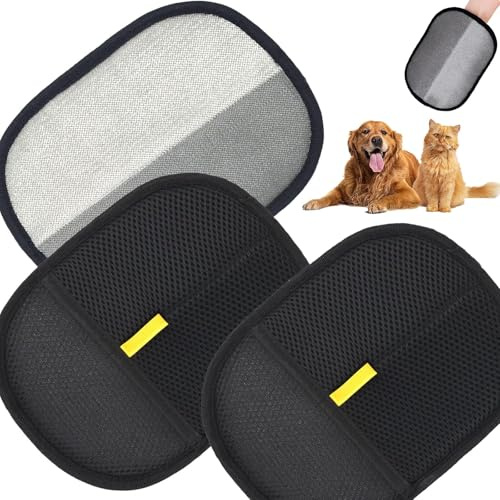 DtgEcd 3Pcs Cat Grooming Glove, Static Removal Gloves Pet Hair, Dog Washing Gloves, Double Sided Pet Grooming Gloves, Cat Grooming Glove, Static Removal Gloves Pet Hair, Versatile Grooming