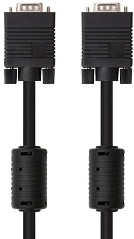 Glowster Cavo SVGA da 10 m con ferrite, HDB15/M a HDB15/M, ideale per il collegamento di monitor e dispositivi con uscita VGA.