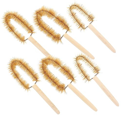 Vaguelly Cepillo Limpiador De Laboratorio 6 Pcs Mango De Madera para Lavar Productos Químicos
