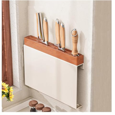 Dxcaicc Bloque De Cuchillos para Pared, Portacuchillos De Cocina, Bloque De Cuchillos Universal De Acero Inoxidable Sin Cuchillos para Encimera, Carga 2,5 Kg,A,17.5 Inch