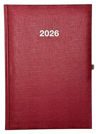2026 ADINA veckokalender A5 24 x 16 cm 1 vecka på 2 sidor krämfärgat 80 g papper rött metallic