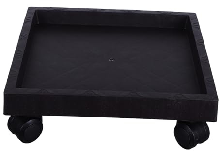 SUPVOX Soporte Rodante para Macetas Cuadrado con Ruedas, Bandeja para Plantas con Base Engrosada, 290mm Diámetro, Uso Interior y Exterior, Plástico Resistente con Movilidad Fácil