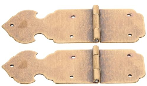 Laiton Antique Charnières de Boîte 2 Pièces pour Coffre | Finition Ancienne, Ouverture Fluide, Usage Décoratif, pour Coffres et Boîtes à Bijoux, Lot de Deux