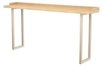 Bartabeller Träbarbord med sidobalkong långt högt bord robust metallram for vardagsrumsfest Bar Bordets Högbord(120 * 40 * 105cm)