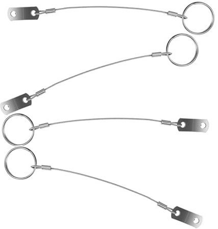 Zerodeko 4 Pezzi Cavo di Sicurezza in Acciaio Inossidabile con Cordino Anti-Smarrimento per Imbarcazioni Accessori Nautici Resistenti alla Corrosione Kit Ancoraggio per Diportisti