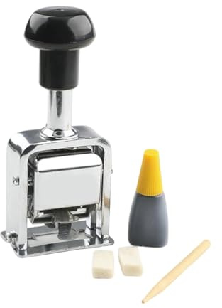 Oshhni Máquina numeradora de sellos automáticos con entintado automático, herramienta de numeración comercial, máquina numeradora para identificación de