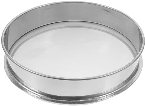 AKOOSY Filtro Redondo de Malla Fina de Acero Inoxidable 25 Cm para Cerámica y Alfarería, Colador Multiusos para Esmaltes, Pintura y Lechada, Cedazo Portátil para Filtración Industrial
