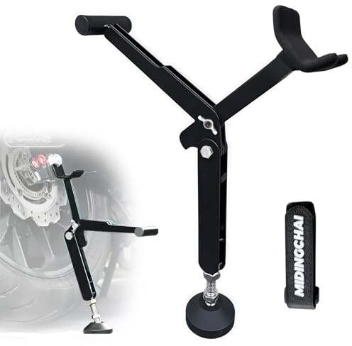 Motorcycle Lift, Foldable Front Rear Wheel Stand, Able to Oil Chain with this for Motorcycles Dirt Bikes (BLACK)