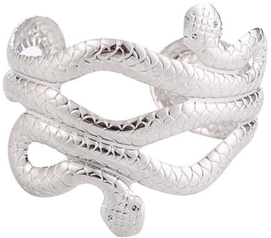 Alipis 1pieza Pulsera de Brazo de Metal Punk con Diseño Serpenteante Plateado Brazalete Exagerado para Mujer Joyería Decorativa para Brazo Fiestas y Uso Diario