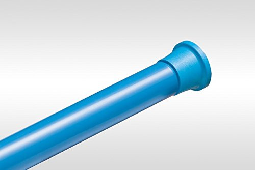 HOCHWERTIGE ALU DUSCHVORHANGSTANGE 105-180 cm BLAU TELESKOPSTANGE KLEMMSTANGE! SPRING SHOWER ROD BLUE!
