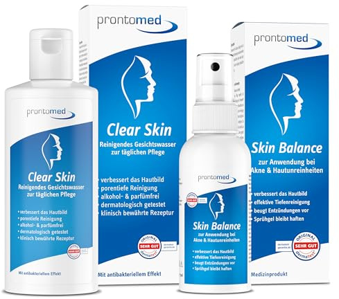 Prontomed Sparset Haut - Die Innovation bei Akne, Pickeln & Hautunreinheiten | Anti Pickel, Anti Akne! (200ml & 75ml)