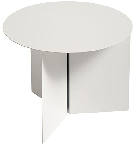 HAY Beistelltisch Slit Weiß pulverbeschichtetes Stahl Maße: H 35,5 cm x D 45 cm, 102477-4009000