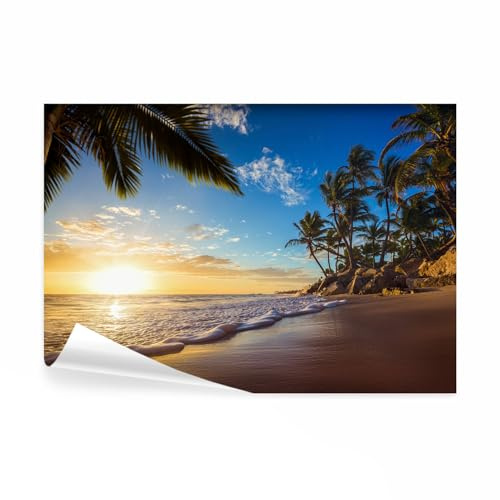 decomonkey Fototapete Strand Meer 350x256 cm XXL Design Tapete Fototapeten Tapeten Wandtapete moderne Wand Schlafzimmer Wohnzimmer Landschaft Natur Tropisch