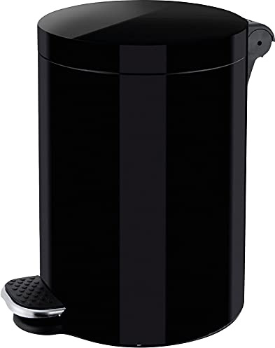 helit H2404095 - Silberionen-Tretabfallbehälter, „the knight“, 3 Liter, schwarz | Mülleimer mit Silberionen-Beschichtung, Fußpedal und antimikrobieller Wirkung