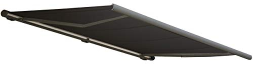 Mendler Elektrische Kassettenmarkise T123, Markise Vollkassette 4,5x3m - Polyester anthrazit, Rahmen grau