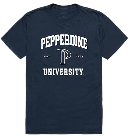 Pepperdine Waves Seal College Tee, Navy, Small