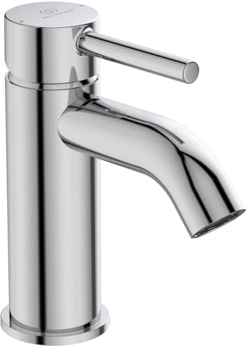Ideal Standard BC268AA Ceraline Waschtischarmatur ohne Ablauf, Bad-Wasserhahn mit Auslauf, Mischbatterie Waschbecken, Wassersparend, Chrom