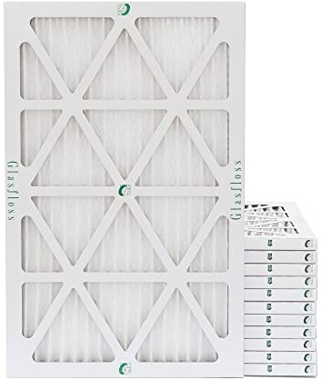 Glasfloss 16x25x1 MERV 10 AC & Furnace Air Filters. Case of 12. Actual Size: 15-1/2 x 24-1/2 x 7/8