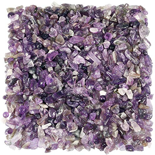 KYEYGWO 460 Gram, Chakra Petits Graviers Perles pour Aquarium Vase Jardin Décoration Bricolage Fabrication de Bijoux, Irrégulières Pierres Perles en Vrac Pierres Guérison, Améthyste