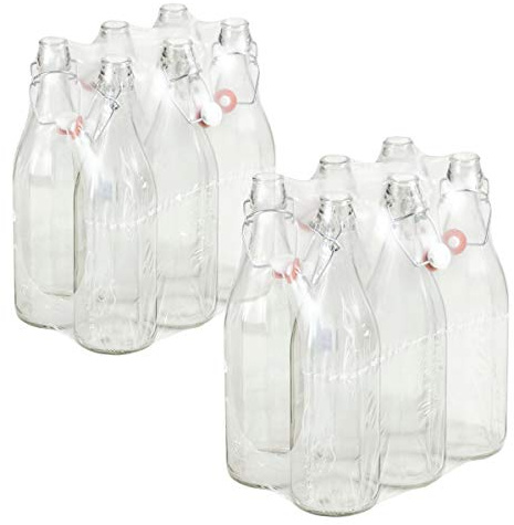 STI Offerta 12 Pezzi Bottiglia Costolata 1 lt con Tappo Sconto Risparmio