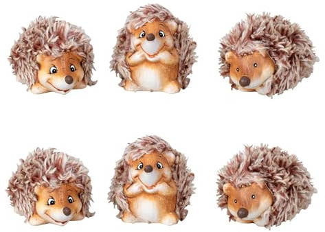 Geschenkestadl Igel 6 Figuren mit Plüschfell Stoffhaare