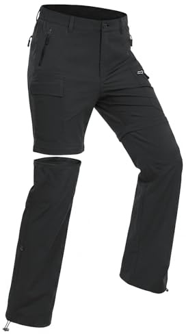 Wespornow Women's-Hiking-Pants Convertible-Zip-Off-Quick-Dry-Pants for Cargo, Camping, Travel, Outdoor, Fishing, Safari (Black, Medium)