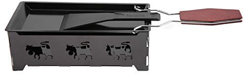 Mini Raclette Set, Portable Non-Stick Cheese Raclette Rotaster Baking Tray Stove with Wooden Handle Grilling Tool Raclette Grills for Melt Cheese,BBQ plate