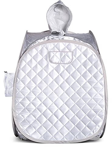 ZONEMEL Tente de sauna à vapeur portable, légère et pliable, sauna personnel pour perte de poids, thérapie détox non incluse (argent)