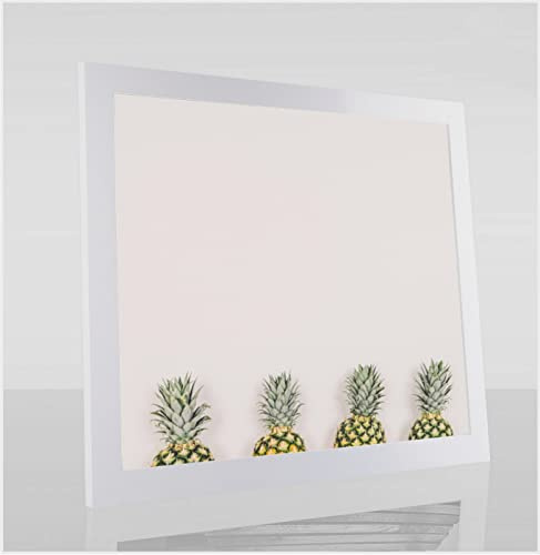 Bonito Slimline Profil Bilderrahmen Posterrahmen 48x64 cm Weiß Hochglanz 64x48 cm Puzzlerahmen Diamond Painting mit Kunstglas klar