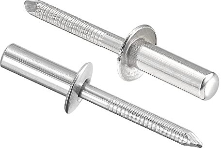 sourcing map Lot de 25 rivets aveugles en acier inoxydable 304 - 6,4 mm de diamètre - 20 mm de longueur - Extrémité fermée - Argenté