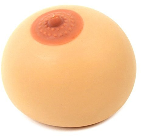 CBK-MS erotischer Handtrainer Knetball Squeeze Boob Anti Stressball 7 cm Busen mit Nippel
