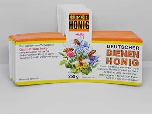 Generisch Etiketten 250g Frühtracht/Blütenhonig naßkl. 100 St. Imkerei Imker Honigglasetiketten Honigetiketten