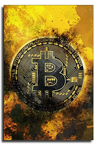Bitcoin Leinwanddruck, Pop-Art, Kryptowährung, Kunstwerk, Bürodekoration, Krypto-Wandkunst, BTC-Poster, Kunst, Bitcoin-Münzschild, Geschenk, Blockchain-Druck, Büro, Wohnzimmer, Schlafzimmer, Leinwand,